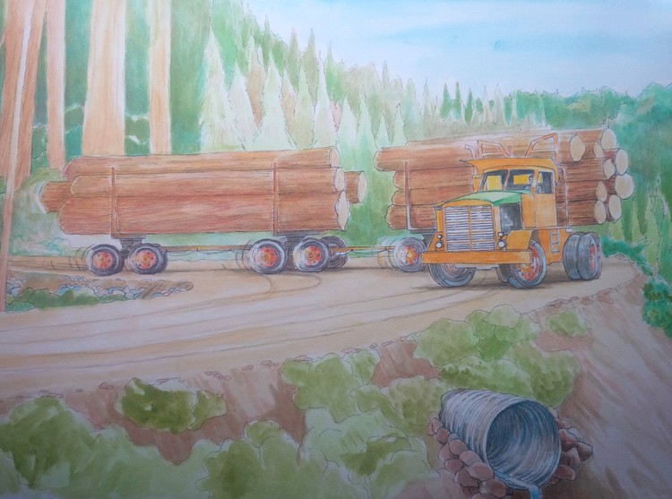 pacific p-16 logging truck