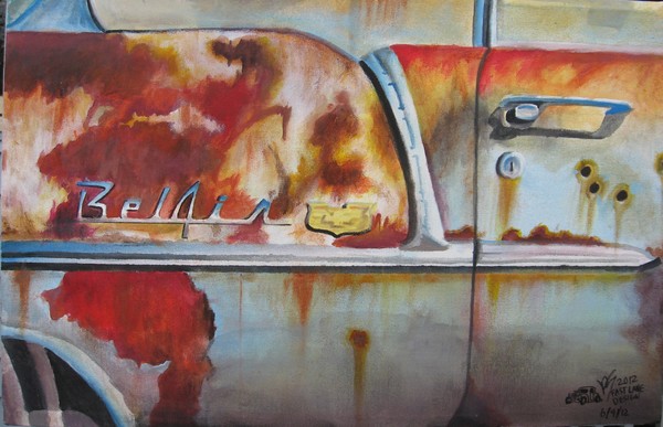 Rusty 1955 Chevy Belair Close Up