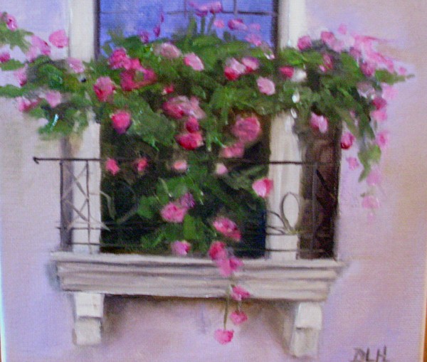 Pink flowers on the Balcony