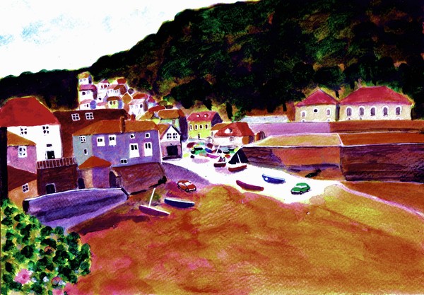 CORNWALL: PORT ISAAC AT LOW TIDE