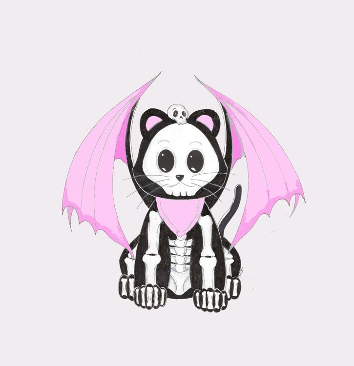 pink goth cat