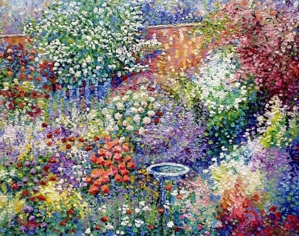 The bird bath.   18x24 