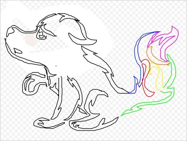 Colorful Fire Tail @ CrowdPainting.com