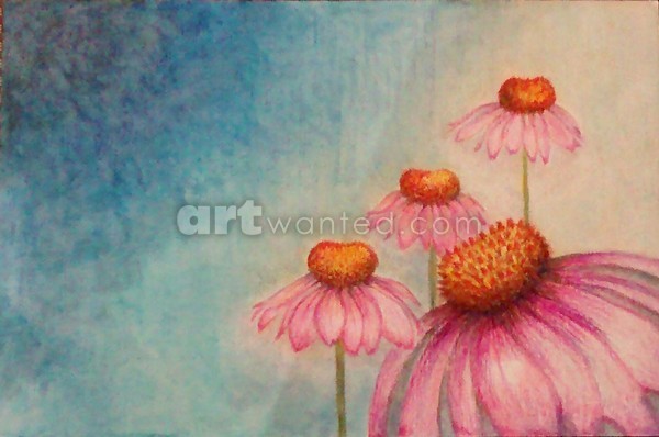 Four flowers in pink