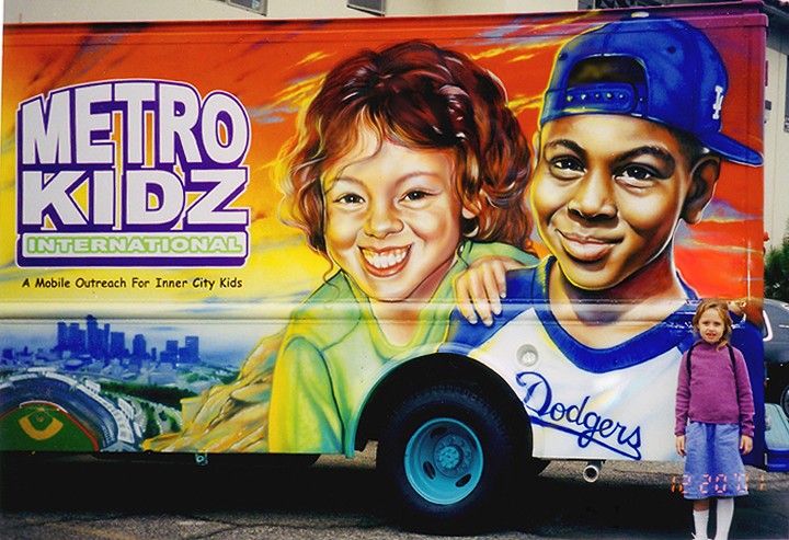 LOS ANGELES DODGERS spraypaint truck