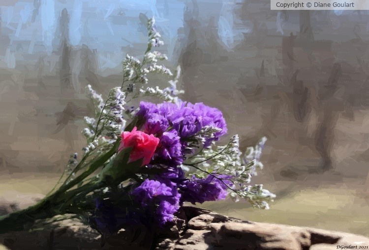 Flowers on Driftwood