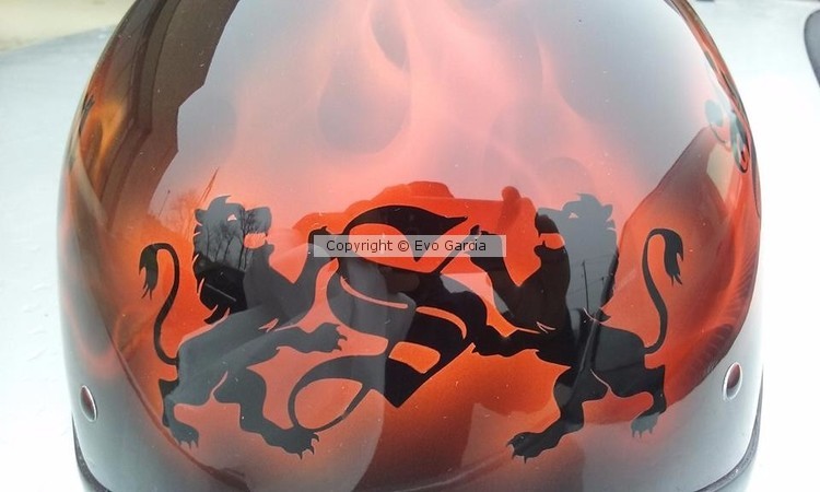 Custom painted motorcycle helmet