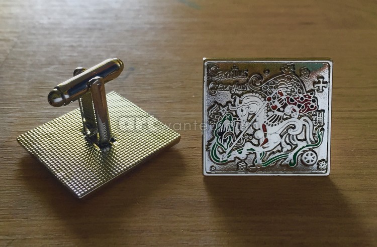 The cufflinks with saint George (silver version)