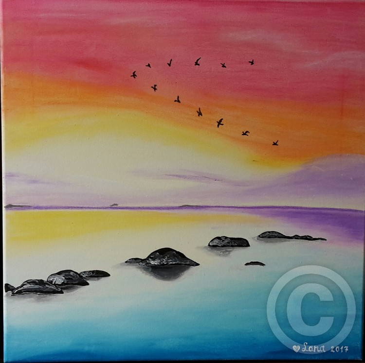 Sunset over the lake