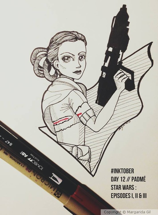Inktober2018  Day 13 // Padmé // Star Wars, Episode II & III