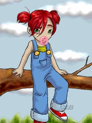 comic girl Sieben