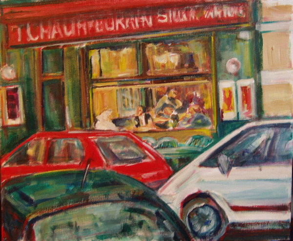 cafe nearby the st annatunnel in antwerp