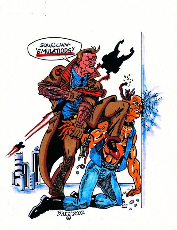 Original characters in the style of Blade Runner