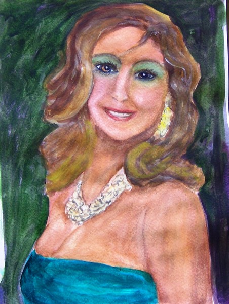 Lady in green