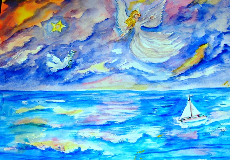 Angel in clouds
