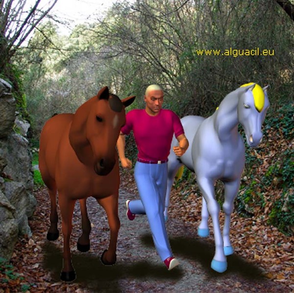 Man and horses