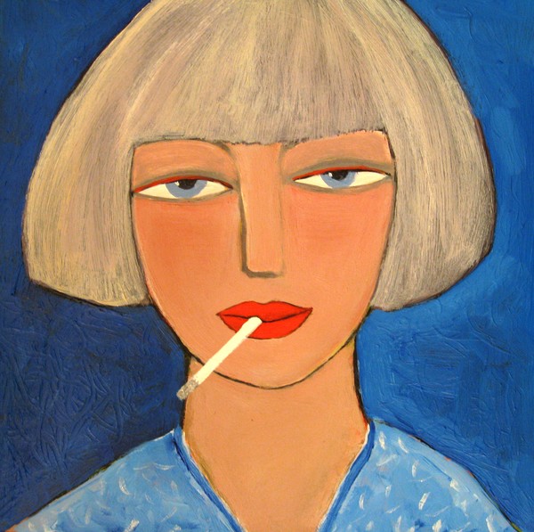 Smoking Blonde, her name is TRIXI