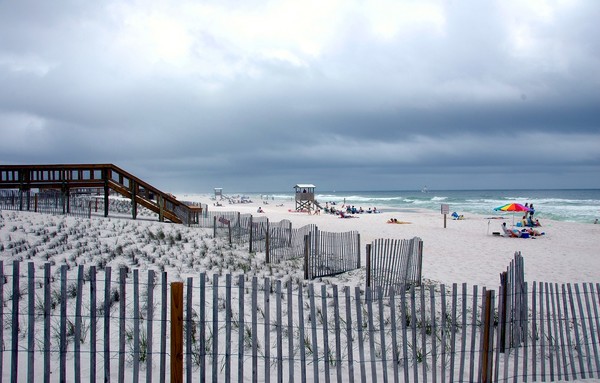 clowdy day on beach