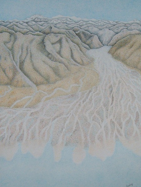 Braided river Valley New Zealand by paul cowling | ArtWanted.com