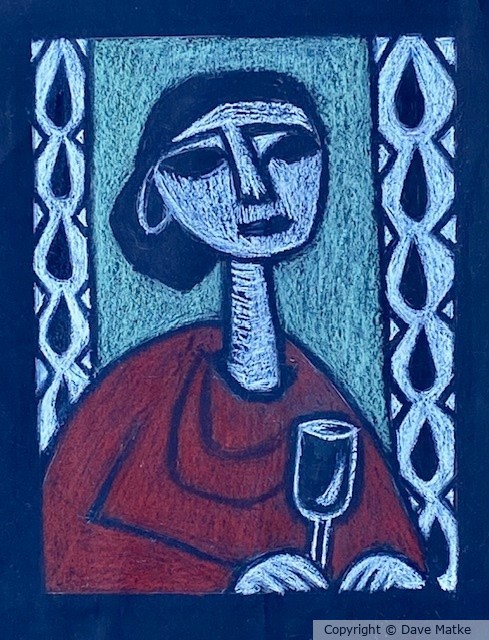 lady with glass
