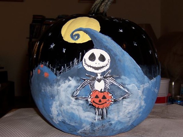 Nightmare Before Xmas pumpkin painting by Jason Durden  ArtWanted.com