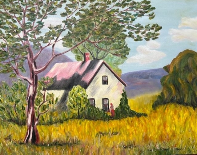 Woman in Her Cottage Garden