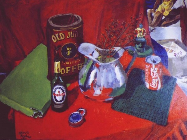 red and green still life