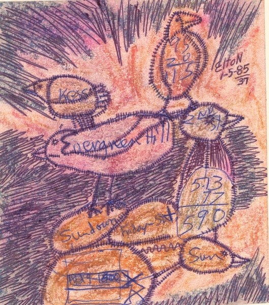 SCRATCHPAD ART---Birds pf a Feather...(c) 1985 Elton Houck