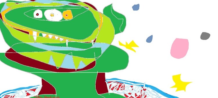  Three-eyed Green Creature from Hollywood Space Cinema/(c) 2020/elton houck/What's out there? art 