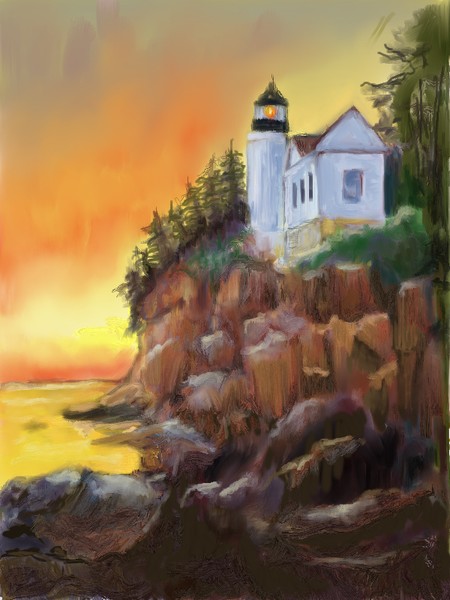 Light house at sun down