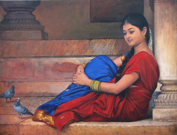 girl with pigion