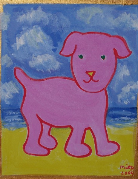 The Pink Dog On The Beach