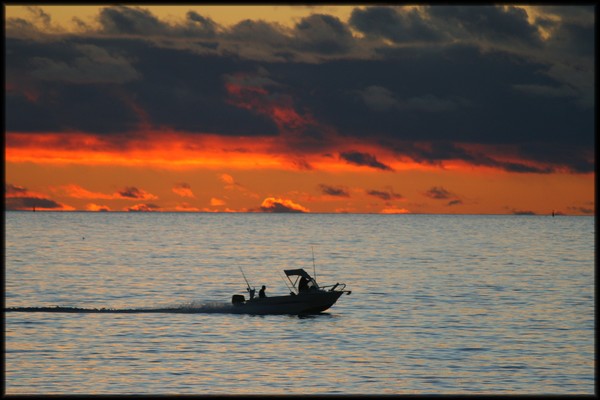 fishing boat sunset