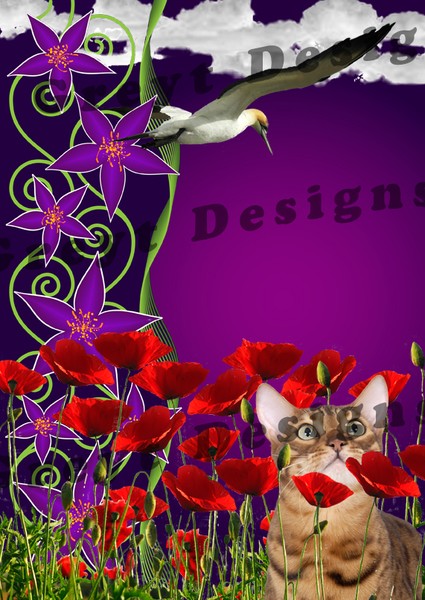Preytime Digital Collage, Digital Art - Cat Lover