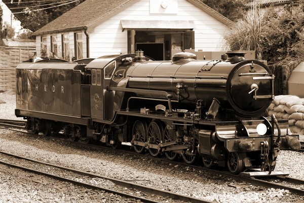Miniature Steam Train Sepia