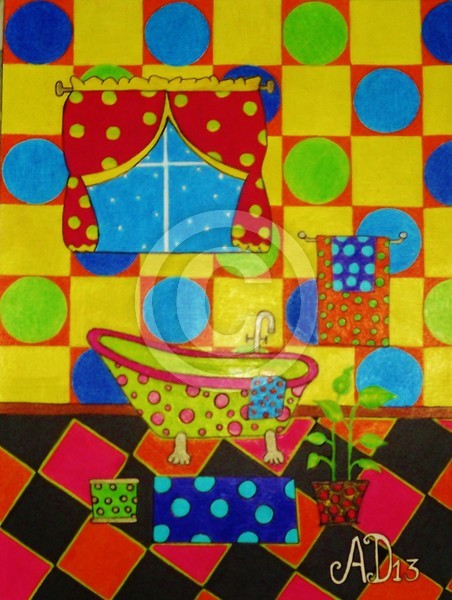 Polka Dot Bathroom by Anthony Davais