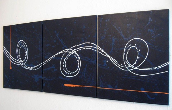 big blue original abstract painting for sale new