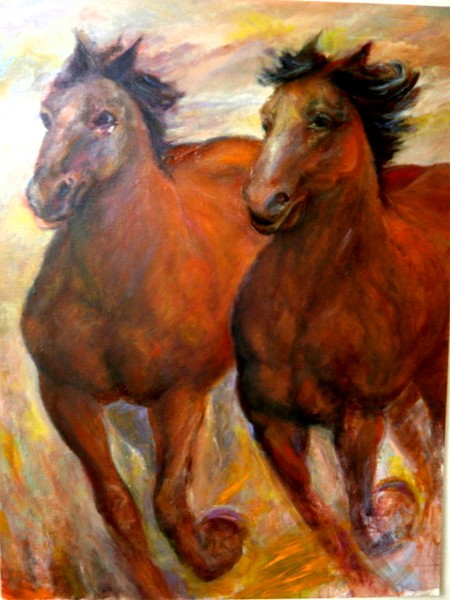 Running horses