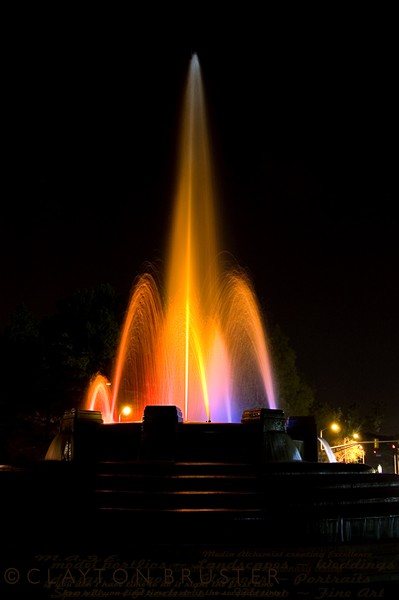 Mulholland Fountain Night Shot