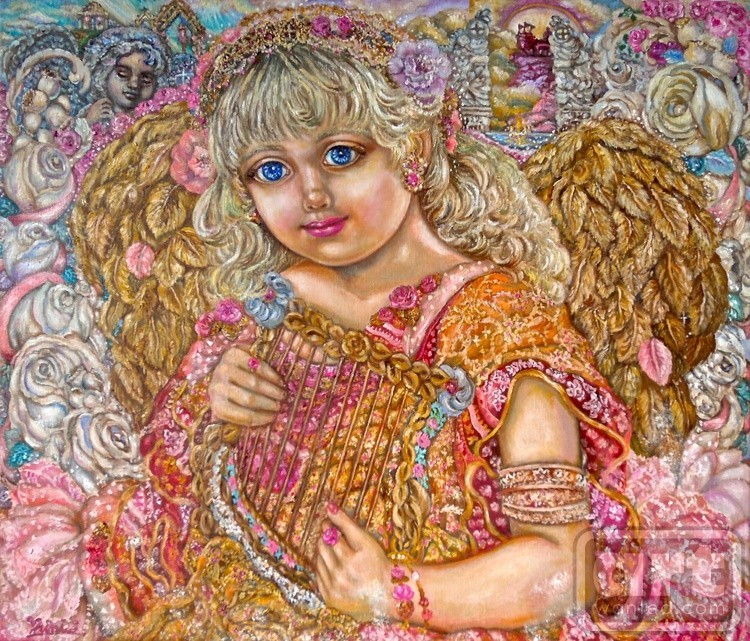 Yumi Sugai.An angel holding herbs.