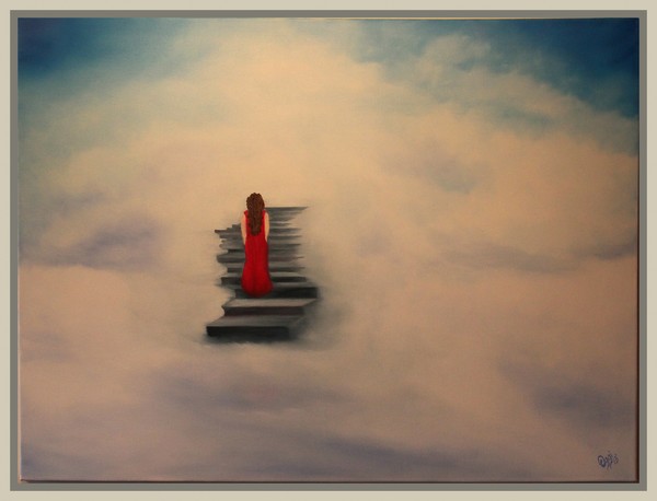A new journey.. Oil on canvas 80 x 105 cm..