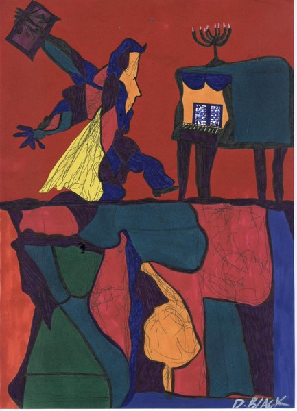 The frantic composer, Work on paper Pen & Ink drawing