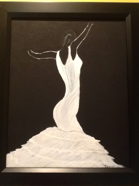 flamenco dancer in white