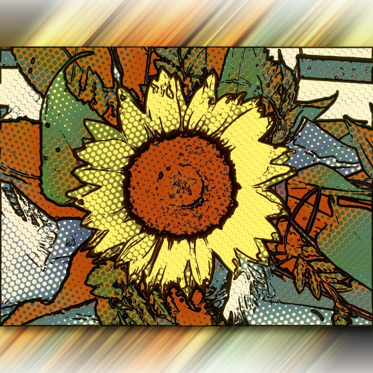 Flower halftone popart
