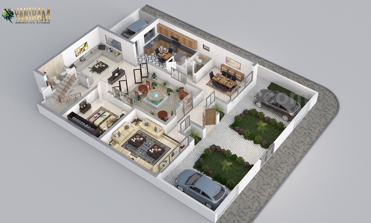  Residential 3D Floor Plan Rendering by Yantram Architectural Design Studio, Austin – Texas