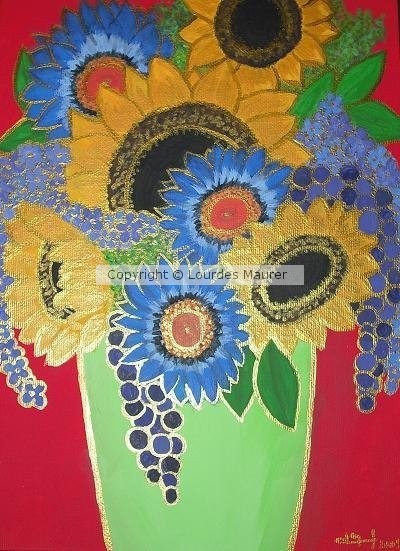 Flowers in Green vase
