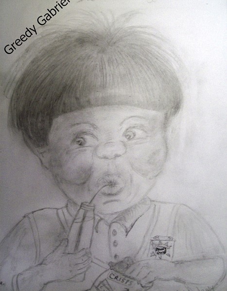 Childs Play..Greedy Gabriel 'I ate all the snacks