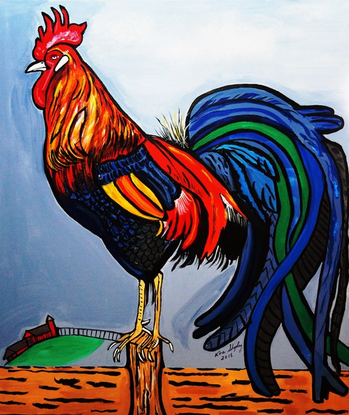ABSTRACT  ROOSTER  DOODLE DUM