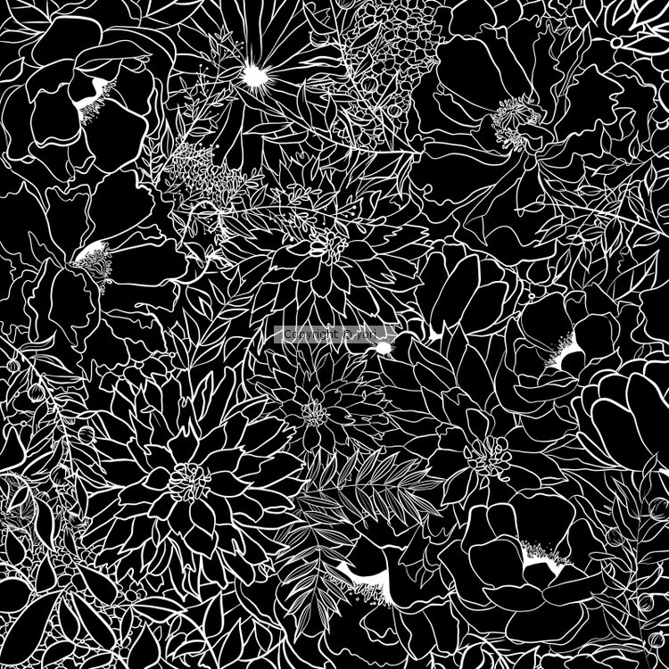 flowers pattern(BLACK)