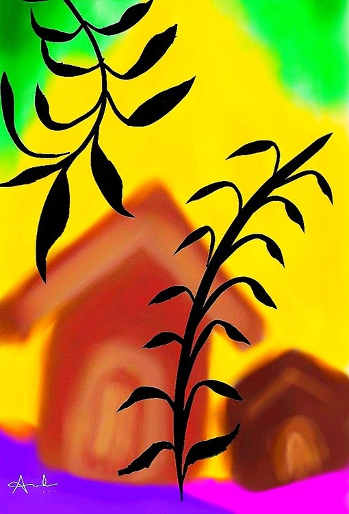 Boho painting.. Digital art.. 